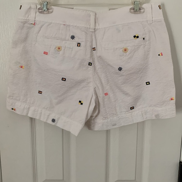 Women’s Lilly Pulitzer Cotton Shorts White w/Detailed Nautical Seersucker Sz.6 - Picture 6 of 11